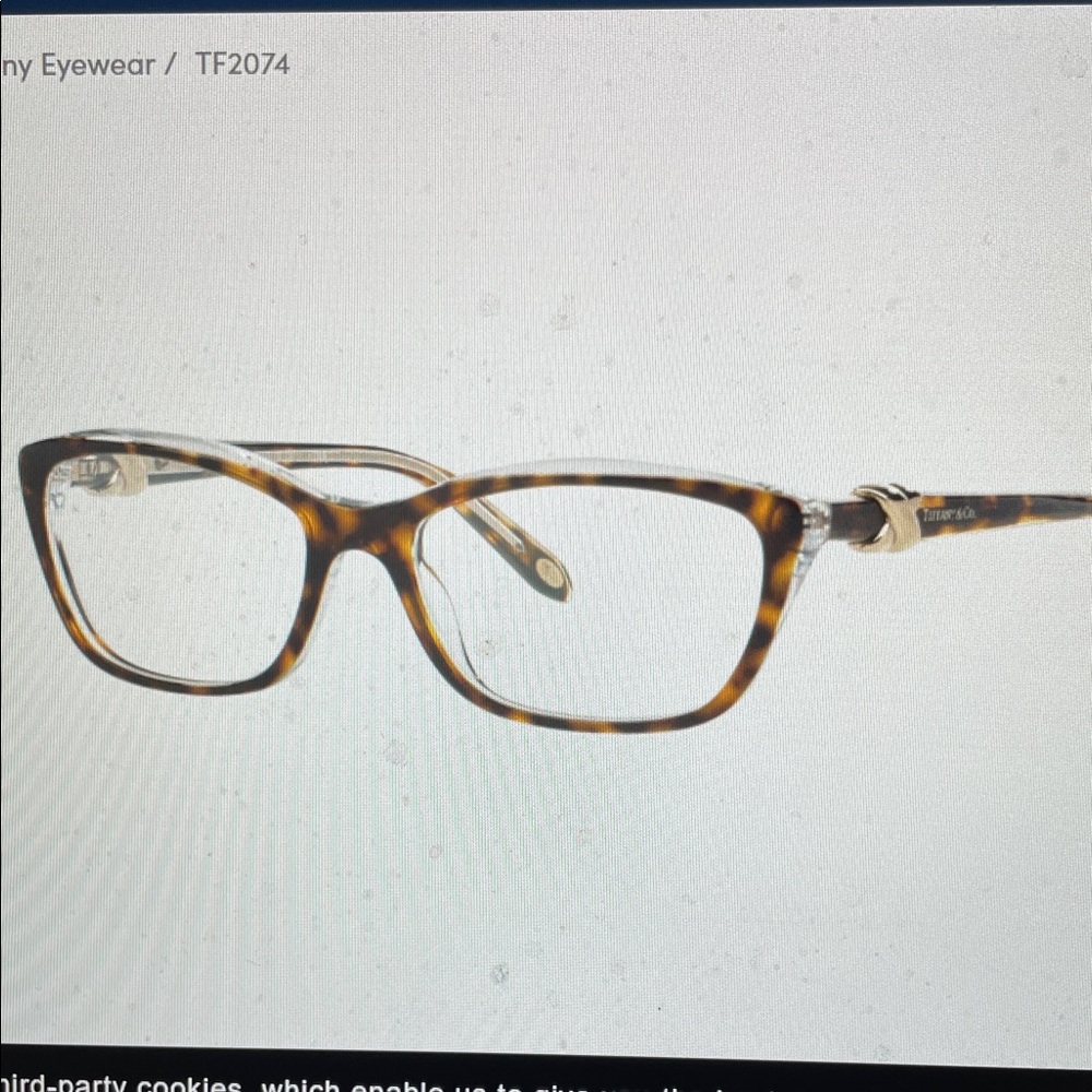 Tiffany & Co. Brown Tortoise Glasses with gold x accent on arms - model 2074